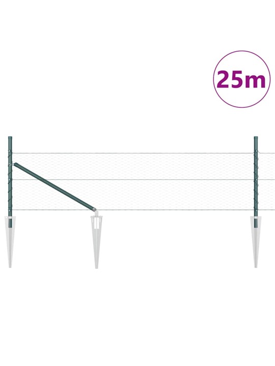 Aed koos postidega roheline 0.4 x 25 m pvc kaetud teras