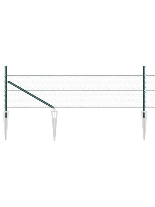 Aed koos postidega roheline 0.4 x 25 m pvc kaetud teras