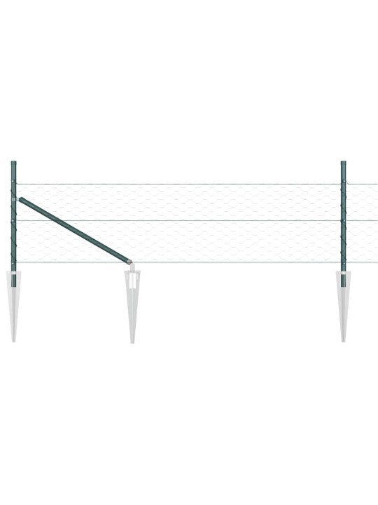 Aed koos postidega roheline 0.4 x 25 m pvc kaetud teras