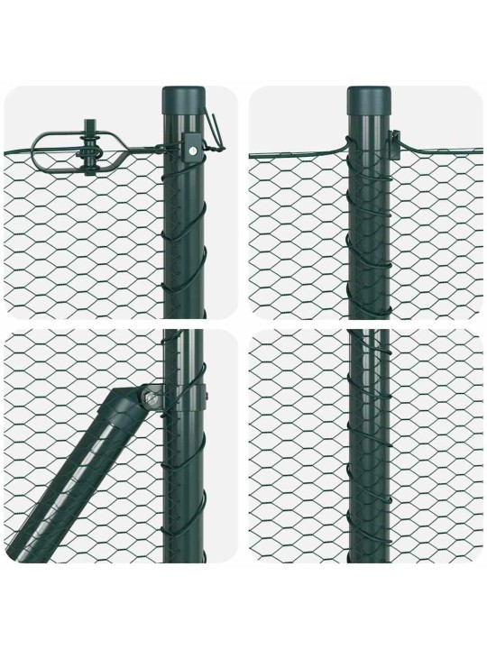 Aed koos postidega roheline 1 x 50 m pvc kaetud teras