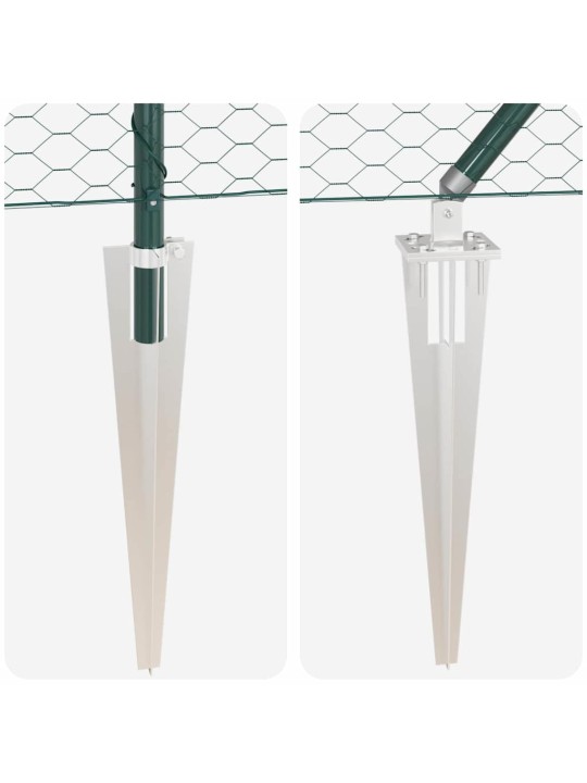 Aed koos postidega roheline 1 x 50 m pvc kaetud teras