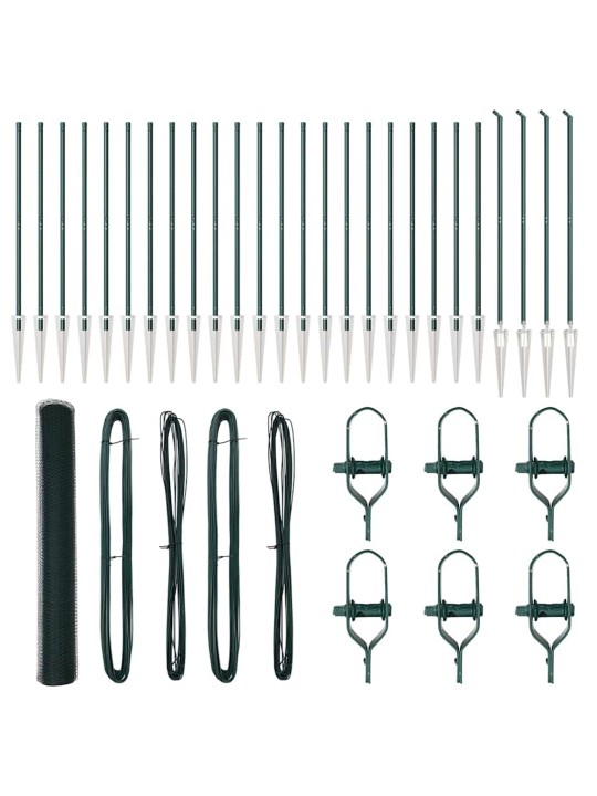 Aed koos postidega roheline 1.2 x 50 m pvc kaetud teras