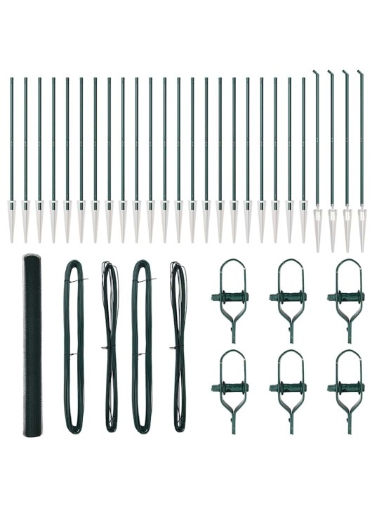 Aed koos postidega roheline 1.5 x 50 m pvc kaetud teras