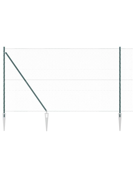 Aed koos postidega roheline 1.5 x 50 m pvc kaetud teras