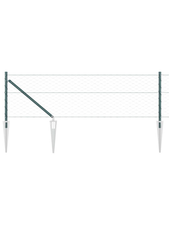 Aed koos postidega roheline 0.6 x 100 m pvc kaetud teras