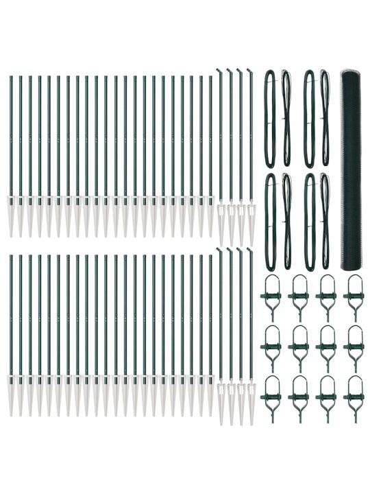 Aed koos postidega roheline 1.5 x 100 m pvc kaetud teras