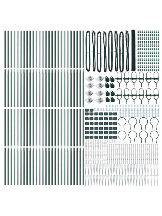 Aed koos postidega roheline 1.5 x 100 m pvc kaetud teras