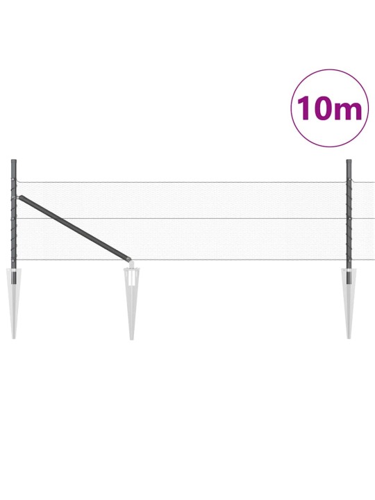 Aed koos postidega hall 0.5 x 10 m pvc kaetud teras