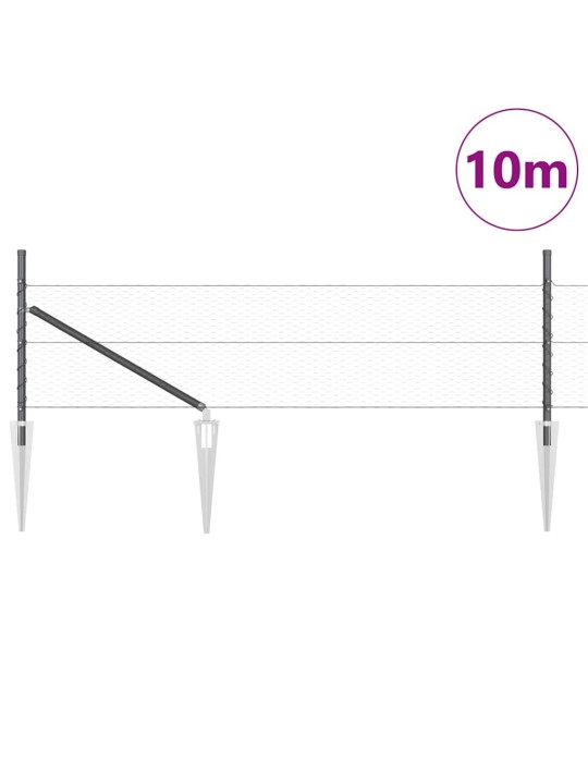 Aed koos postidega hall 0.5 x 10 m pvc kaetud teras