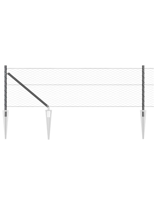 Aed koos postidega hall 0.6 x 10 m pvc kaetud teras