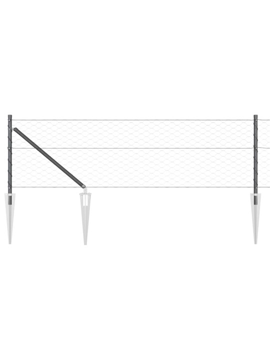 Aed koos postidega hall 0.6 x 10 m pvc kaetud teras