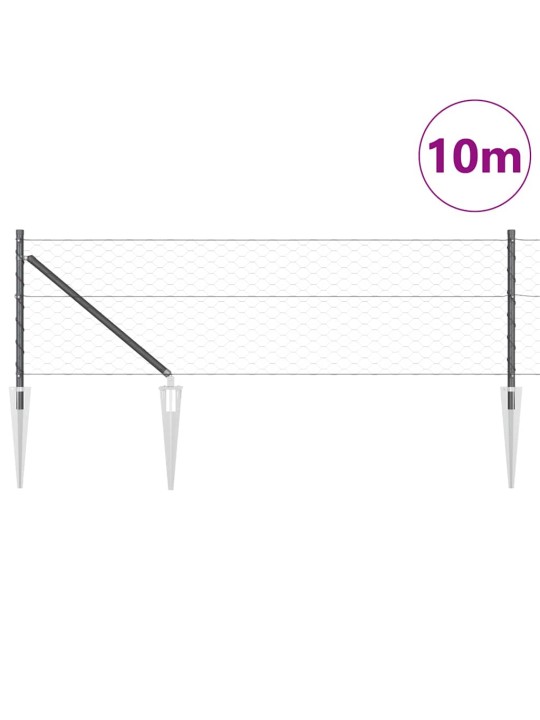 Aed koos postidega hall 0.6 x 10 m pvc kaetud teras