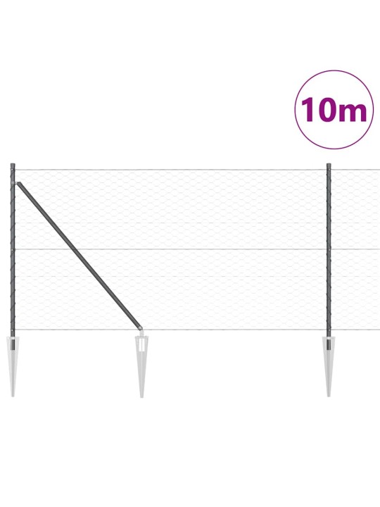 Aed koos postidega hall 1 x 10 m pvc kaetud teras