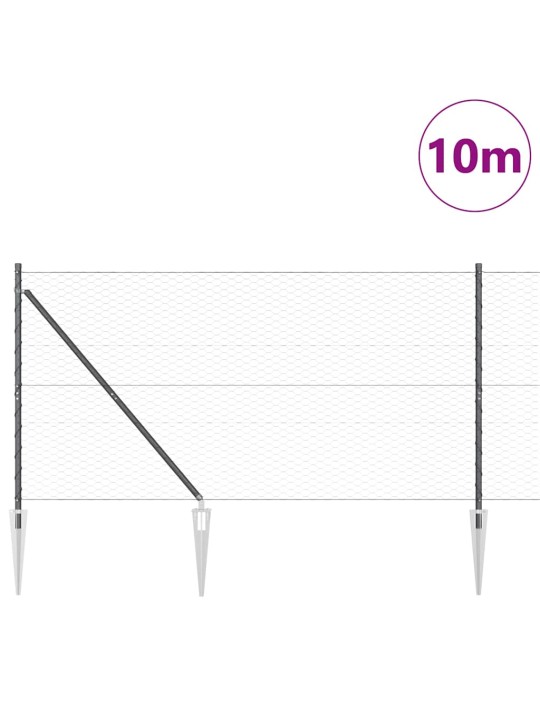 Aed koos postidega hall 1.2 x 10 m pvc kaetud teras