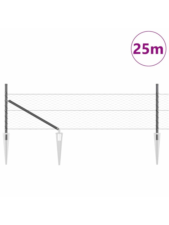 Aed koos postidega hall 0.8 x 25 m pvc kaetud teras