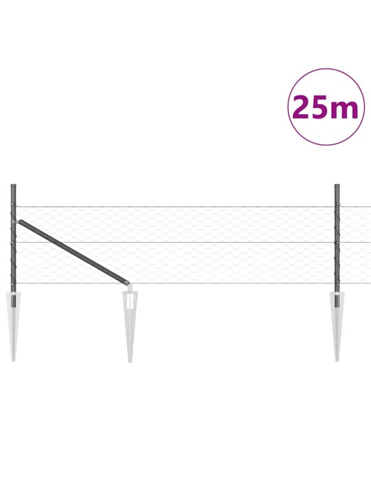 Aed koos postidega hall 0.8 x 25 m pvc kaetud teras