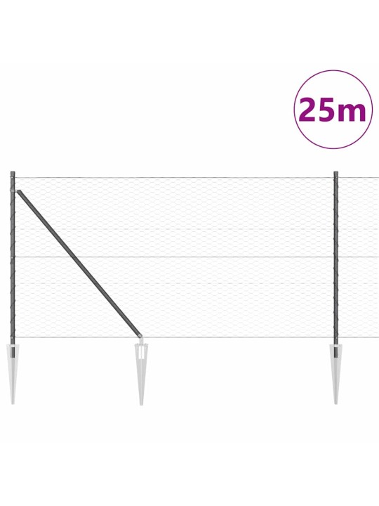 Aed koos postidega hall 1 x 25 m pvc kaetud teras