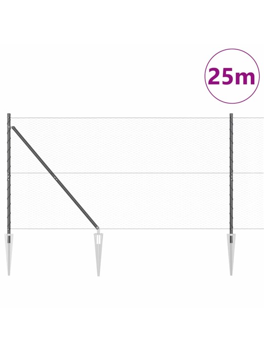 Aed koos postidega hall 1.2 x 25 m pvc kaetud teras
