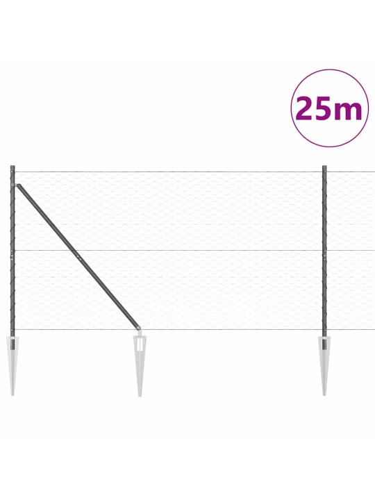 Aed koos postidega hall 1.2 x 25 m pvc kaetud teras