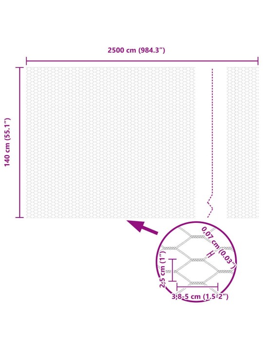 Aed koos postidega hall 1.4 x 25 m pvc kaetud teras