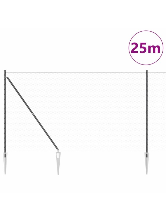 Aed koos postidega hall 1.6 x 25 m pvc kaetud teras
