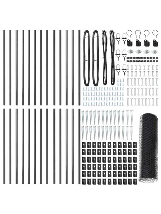 Aed koos postidega hall 0.4 x 50 m pvc kaetud teras