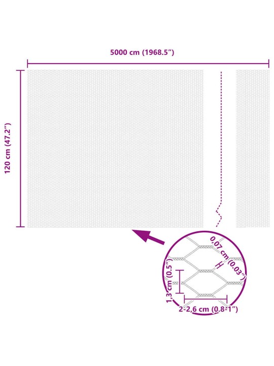 Aed koos postidega hall 1.2 x 50 m pvc kaetud teras