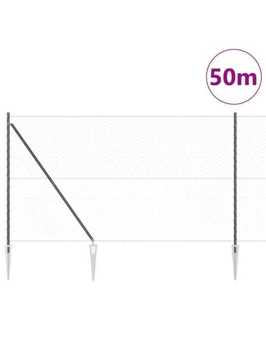 Aed koos postidega hall 1.5 x 50 m pvc kaetud teras