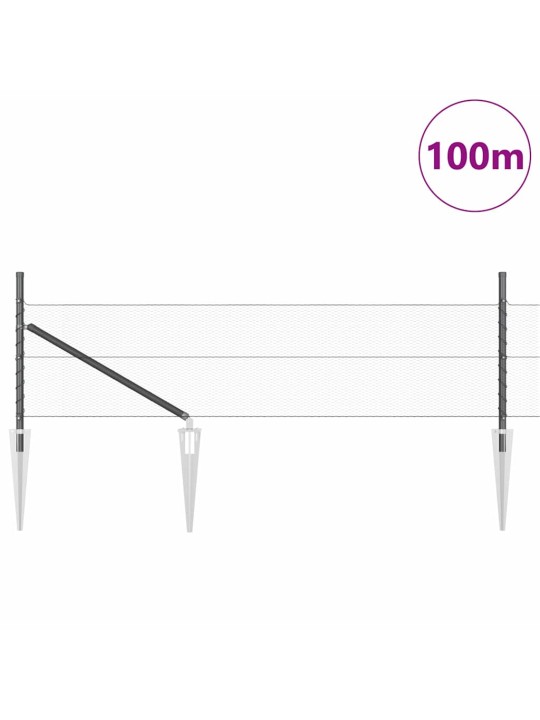 Aed koos postidega hall 0.8 x 100 m pvc kaetud teras