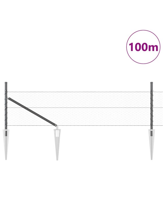 Aed koos postidega hall 0.8 x 100 m pvc kaetud teras