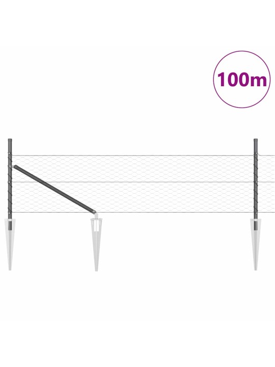 Aed koos postidega hall 0.8 x 100 m pvc kaetud teras