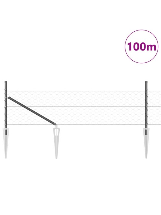 Aed koos postidega hall 0.8 x 100 m pvc kaetud teras