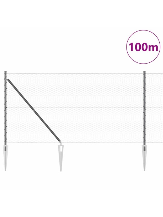 Aed koos postidega hall 1.2 x 100 m pvc kaetud teras