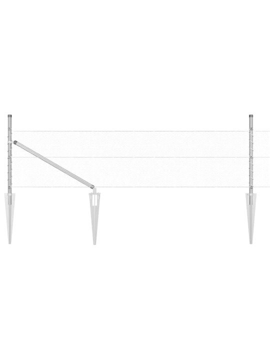 Aed koos postidega hõbedane 0.4 x 10 m pvc kaetud teras