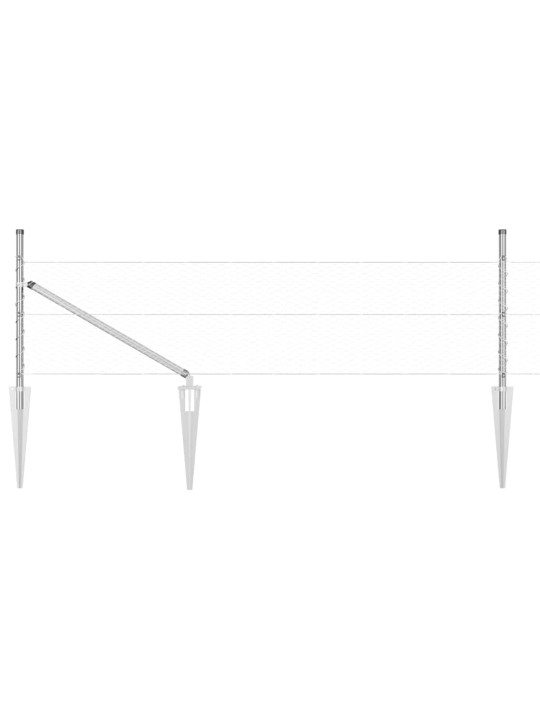 Aed koos postidega hõbedane 0.4 x 10 m pvc kaetud teras