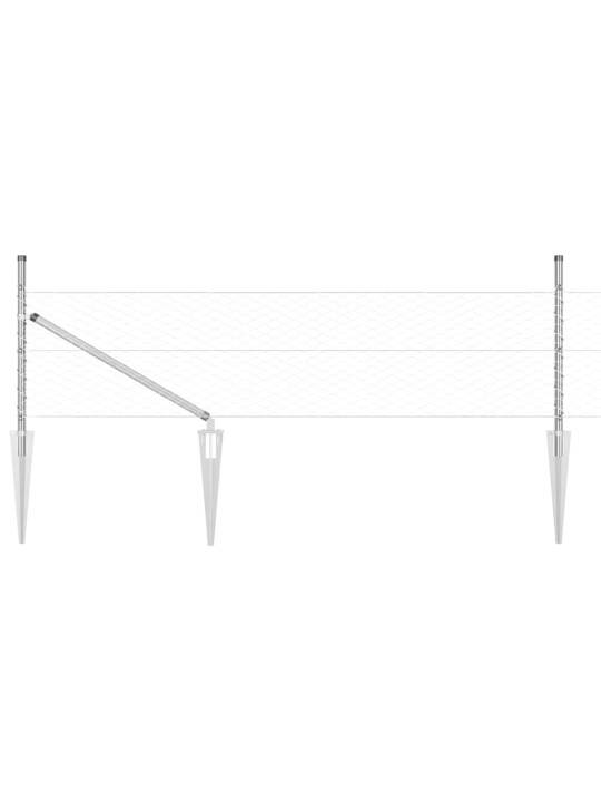 Aed koos postidega hõbedane 0.4 x 10 m pvc kaetud teras