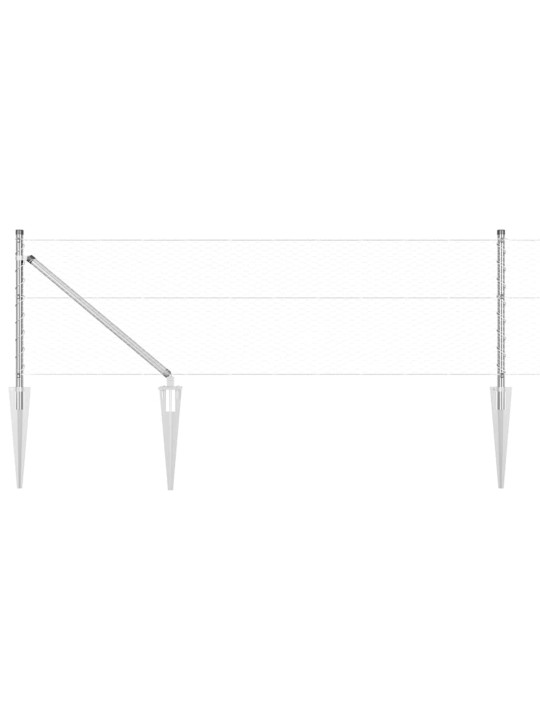 Aed koos postidega hõbedane 0.6 x 10 m pvc kaetud teras