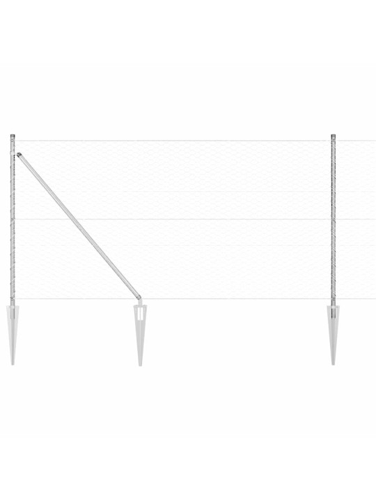 Aed koos postidega hõbedane 1 x 10 m pvc kaetud teras