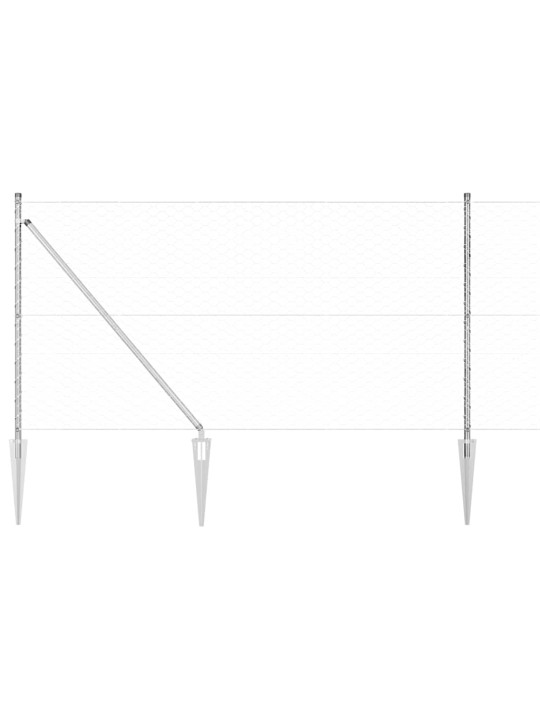 Aed koos postidega hõbedane 1 x 10 m pvc kaetud teras