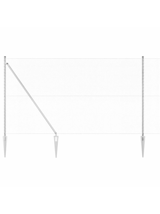 Aed koos postidega hõbedane 1.5 x 10 m pvc kaetud teras