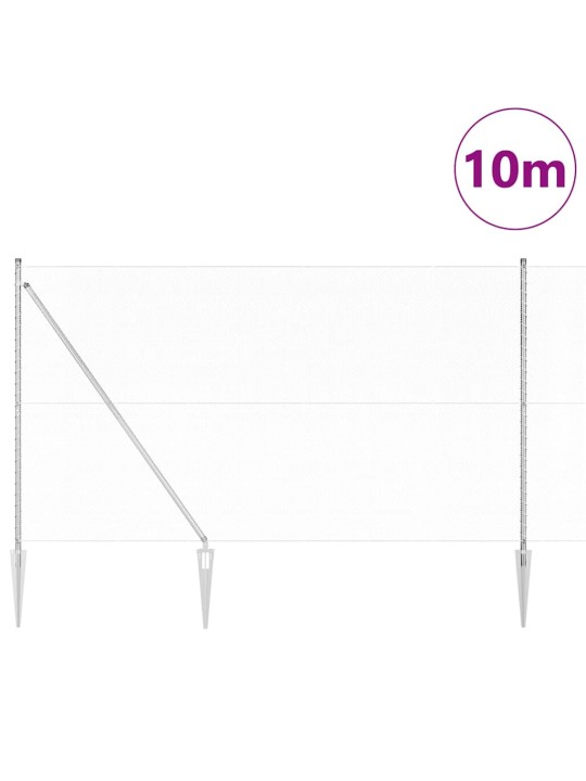 Aed koos postidega hõbedane 1.5 x 10 m pvc kaetud teras