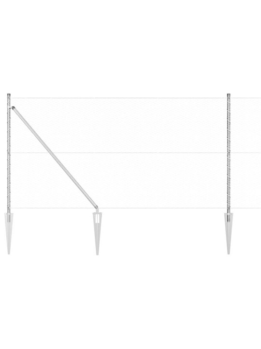 Aed koos postidega hõbedane 1 x 25 m pvc kaetud teras