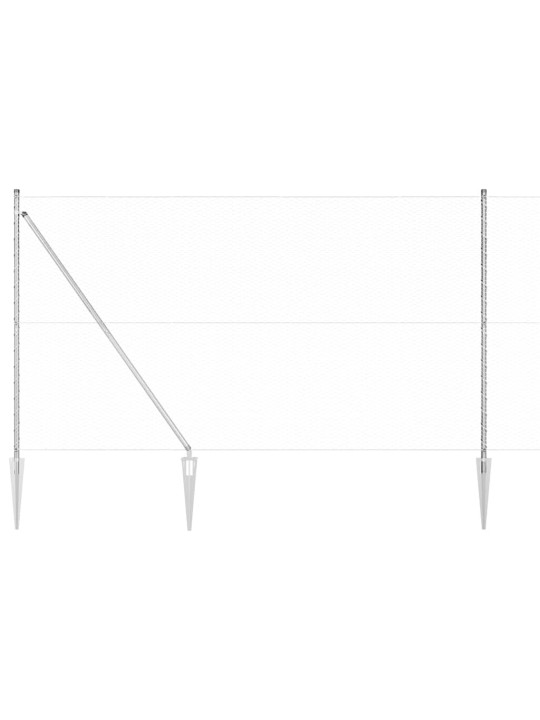 Aed koos postidega hõbedane 1.6 x 25 m pvc kaetud teras