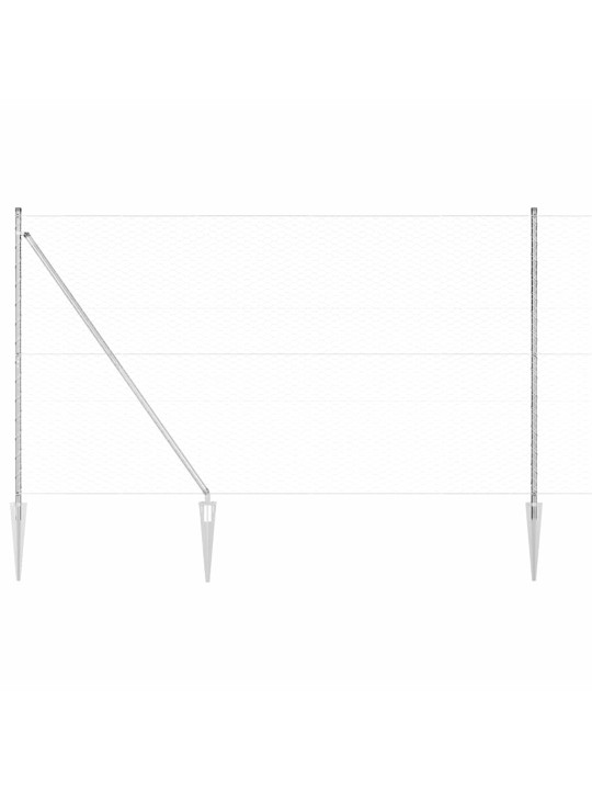 Aed koos postidega hõbedane 1.6 x 25 m pvc kaetud teras