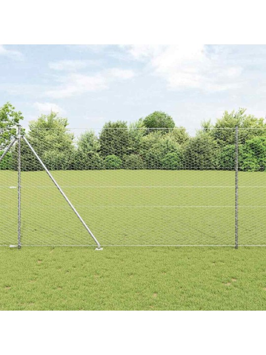 Aed koos postidega hõbedane 1.5 x 50 m pvc kaetud teras