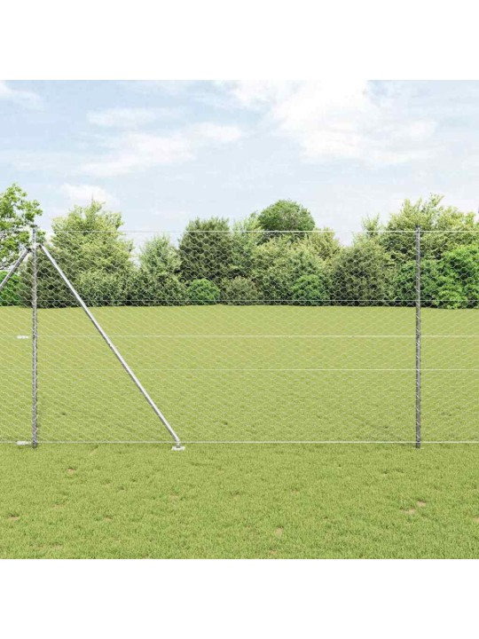 Aed koos postidega hõbedane 1.5 x 50 m pvc kaetud teras