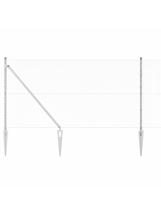 Aed koos postidega hõbedane 1 x 100 m pvc kaetud teras