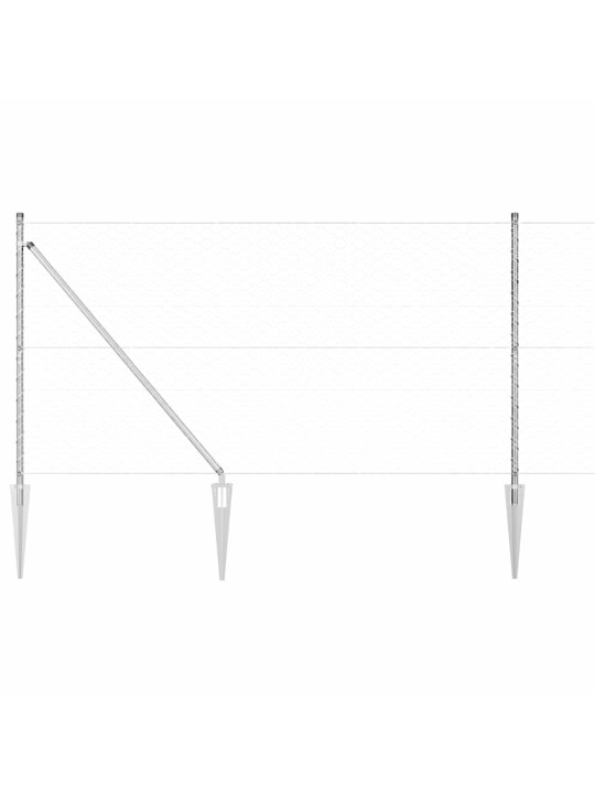 Aed koos postidega hõbedane 1.2 x 100 m pvc kaetud teras