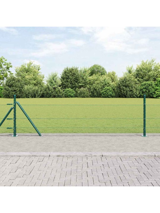 Aed koos postidega roheline 0.4 x 10 m pvc kaetud teras