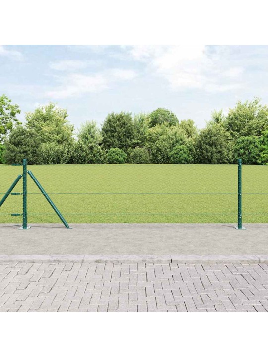 Aed koos postidega roheline 0.6 x 10 m pvc kaetud teras